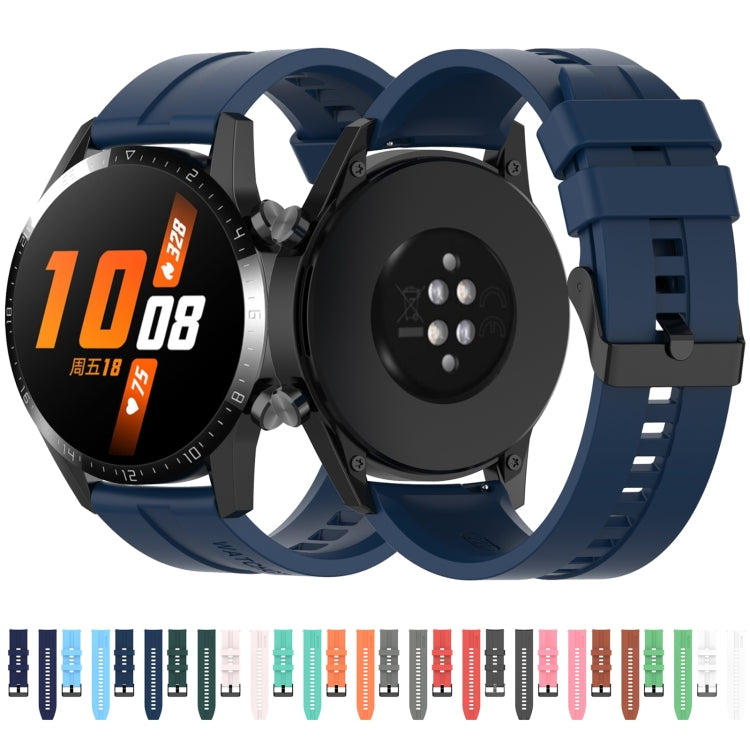 For Huawei Watch GT 3 42mm 20mm Silicone Black Buckle Watch Band(Dark Green) by buy2fix