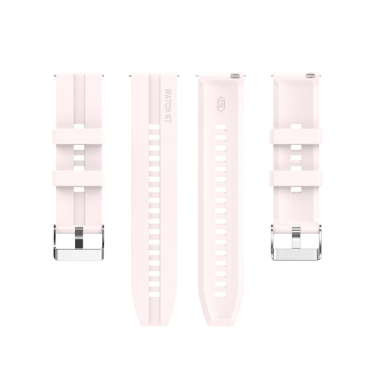 For Huawei Watch GT 3 42mm 20mm Silicone Silver Buckle Watch Band(Quicksand Pink) by buy2fix