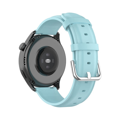 For Huawei Watch GT 3 46mm/GT Runner 22mm Round Tail Leather Watch Band(Light Blue) by buy2fix