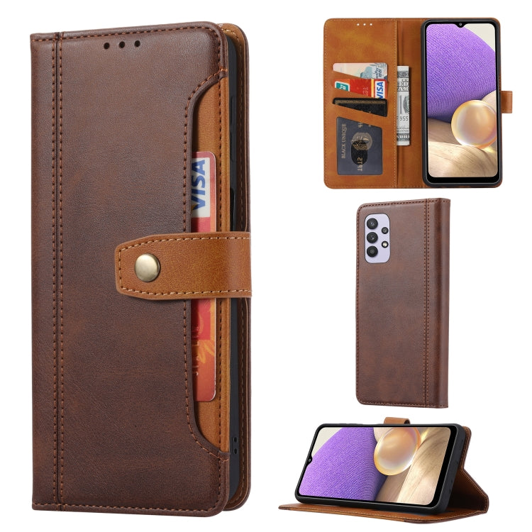 For Samsung Galaxy A33 5G Calf Texture Double Fold Leather Phone Case(Brown) by buy2fix