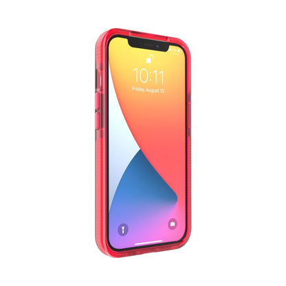 For iPhone 13 Pro Grid Pattern Shockproof Transparent TPU Phone Case (Red) by buy2fix