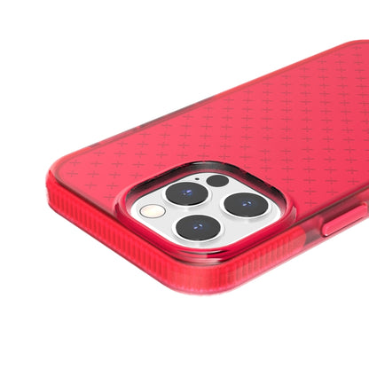 For iPhone 13 Pro Grid Pattern Shockproof Transparent TPU Phone Case (Red) by buy2fix