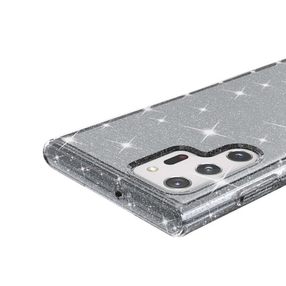 For Samsung Galaxy S22 Ultra 5G Shockproof Terminator Style Glitter Powder Protective Phone Case(Grey) by buy2fix