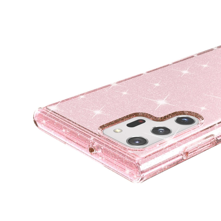 For Samsung Galaxy S22 Ultra 5G Shockproof Terminator Style Glitter Powder Protective Phone Case(Pink) by buy2fix
