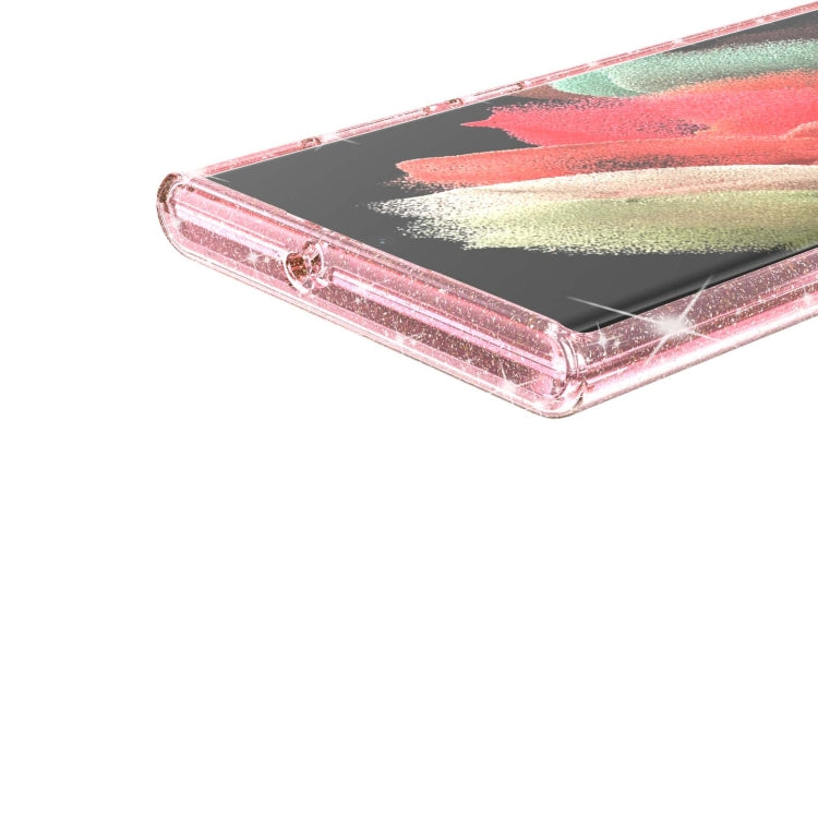 For Samsung Galaxy S22 Ultra 5G Shockproof Terminator Style Glitter Powder Protective Phone Case(Pink) by buy2fix
