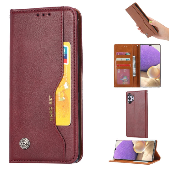 For Samsung Galaxy A33 5G Knead Skin Texture Leather Phone Case(Wine Red)