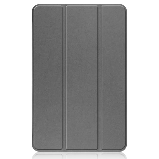 For Nokia T20 Three-folding Holder Custer Texture Leather Tablet Case(Grey) by buy2fix