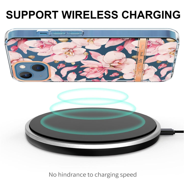 For iPhone 13 mini Flowers and Plants Series IMD TPU Phone Case (Pink Gardenia) by buy2fix