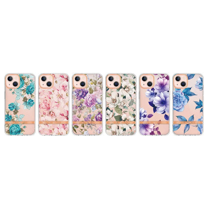 For iPhone 13 mini Flowers and Plants Series IMD TPU Phone Case (Purple Peony) by buy2fix
