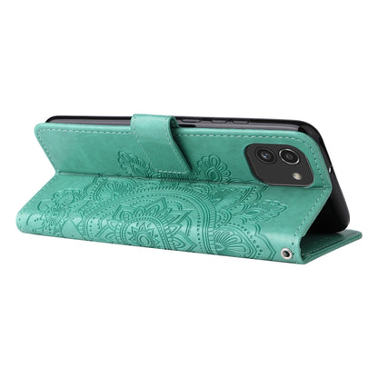 For Samsung Galaxy A03 EU Version 7-petal Flowers Embossing Pattern Horizontal Flip CasePhone Case(Green) by buy2fix