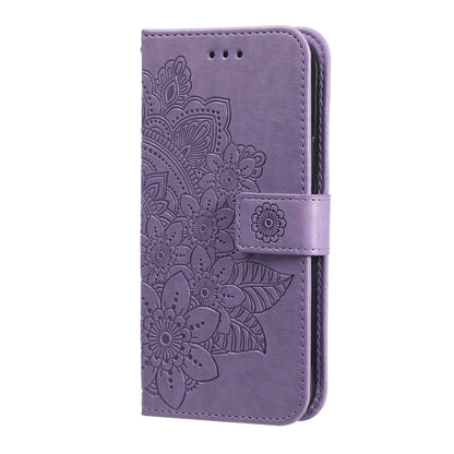 For Samsung Galaxy A33 5G 7-petal Flowers Embossing Pattern Horizontal Flip CasePhone Case(Light Purple) by buy2fix