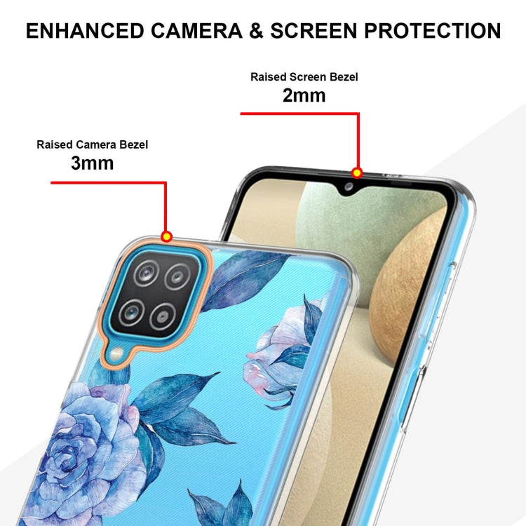 For Samsung Galaxy A12 Flowers and Plants Series IMD TPU Phone Case(Orchid Peony) by buy2fix