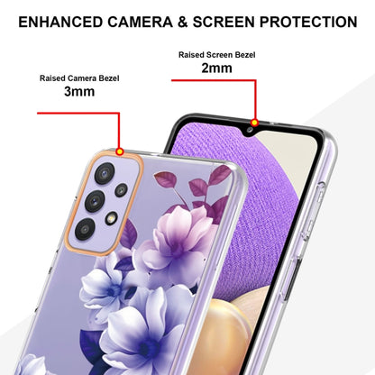 For Samsung Galaxy A32 5G Flowers and Plants Series IMD TPU Phone Case(Purple Begonia) by buy2fix