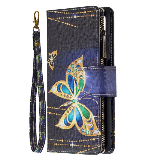 For Samsung Galaxy A03s 166mm Colored Drawing Zipper Leather Phone Case(Big Butterfly) by buy2fix