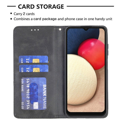 For Samsung Galaxy A03s 166mm Rhombus Texture Magnetic Leather Phone Case(Black) by buy2fix