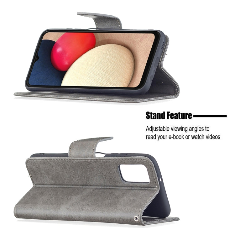 For Samsung Galaxy A03s 166mm Retro Lambskin Leather Phone Case(Grey) by buy2fix