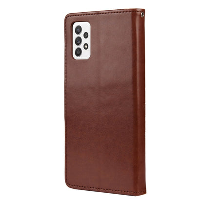 For Samsung Galaxy A53 5G Butterfly Flower Pattern Horizontal Flip Leather Phone Case with Card Slot & Holder(Brown) by buy2fix