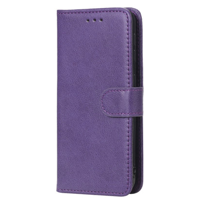 For Galaxy A20e Solid Color Horizontal Flip Protective Case with Holder & Card Slots & Wallet & Photo Frame & Lanyard(Purple) by buy2fix