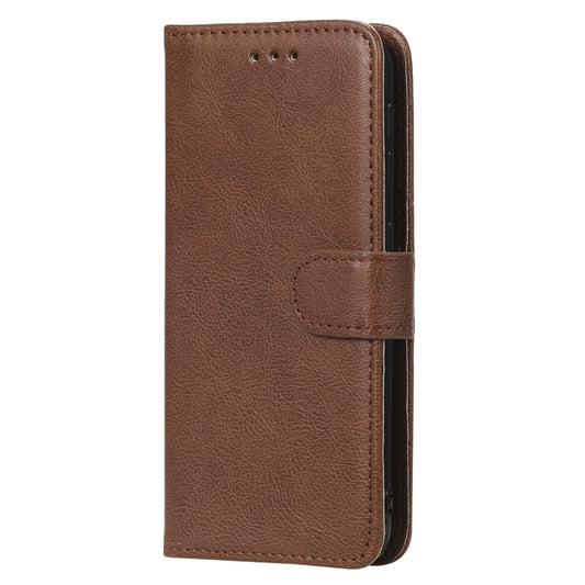 For Galaxy A20e Solid Color Horizontal Flip Protective Case with Holder & Card Slots & Wallet & Photo Frame & Lanyard(Brown) by buy2fix