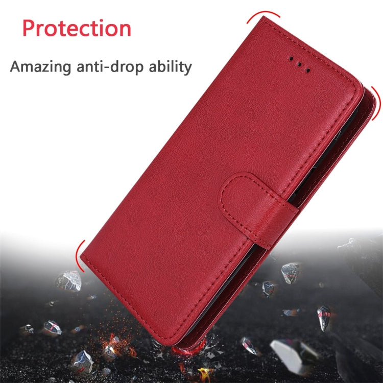 For Galaxy A20e Solid Color Horizontal Flip Protective Case with Holder & Card Slots & Wallet & Photo Frame & Lanyard(Red) by buy2fix
