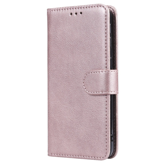 For Galaxy A40 Solid Color Horizontal Flip Protective Case with Holder & Card Slots & Wallet & Photo Frame & Lanyard(Rose Gold) by buy2fix