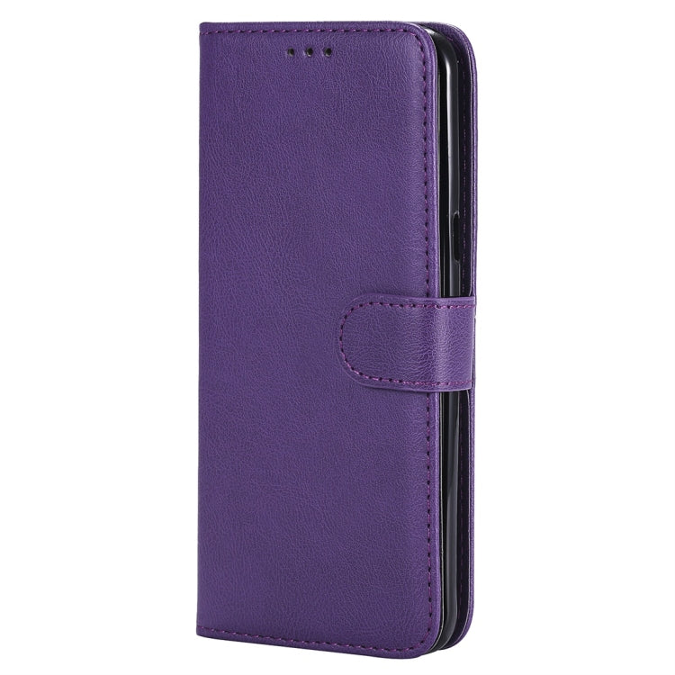 For Galaxy S8+ Solid Color Horizontal Flip Protective Case with Holder & Card Slots & Wallet & Photo Frame & Lanyard(Purple) by buy2fix