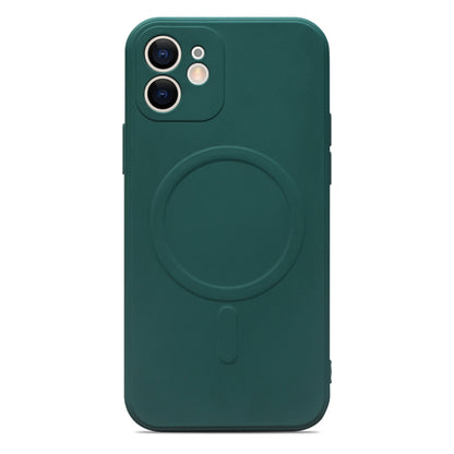 For iPhone 12 mini Liquid Silicone Full Coverage Magsafe Phone Case (Dark Green) by buy2fix