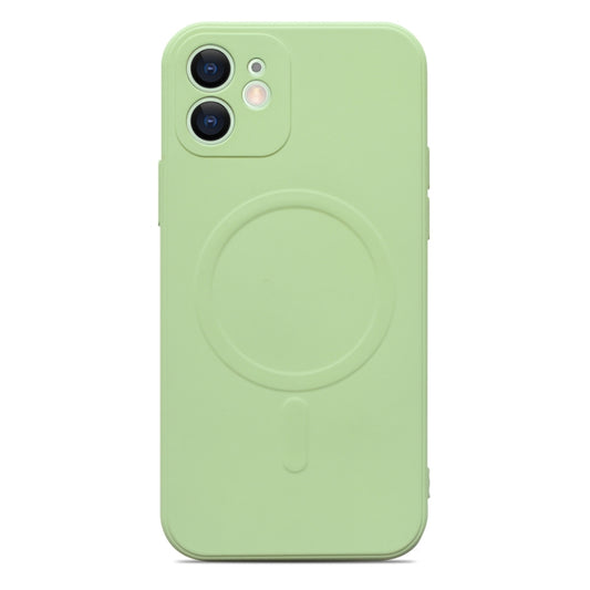 For iPhone 12 Liquid Silicone Full Coverage Magsafe Phone Case(Green) by buy2fix