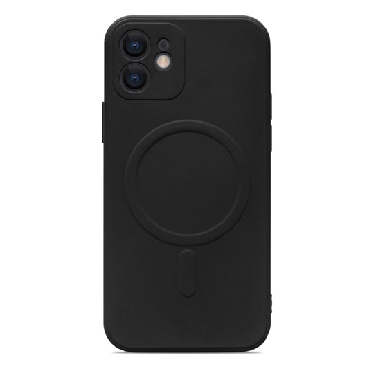 For iPhone 12 Liquid Silicone Full Coverage Magsafe Phone Case(Black) by buy2fix