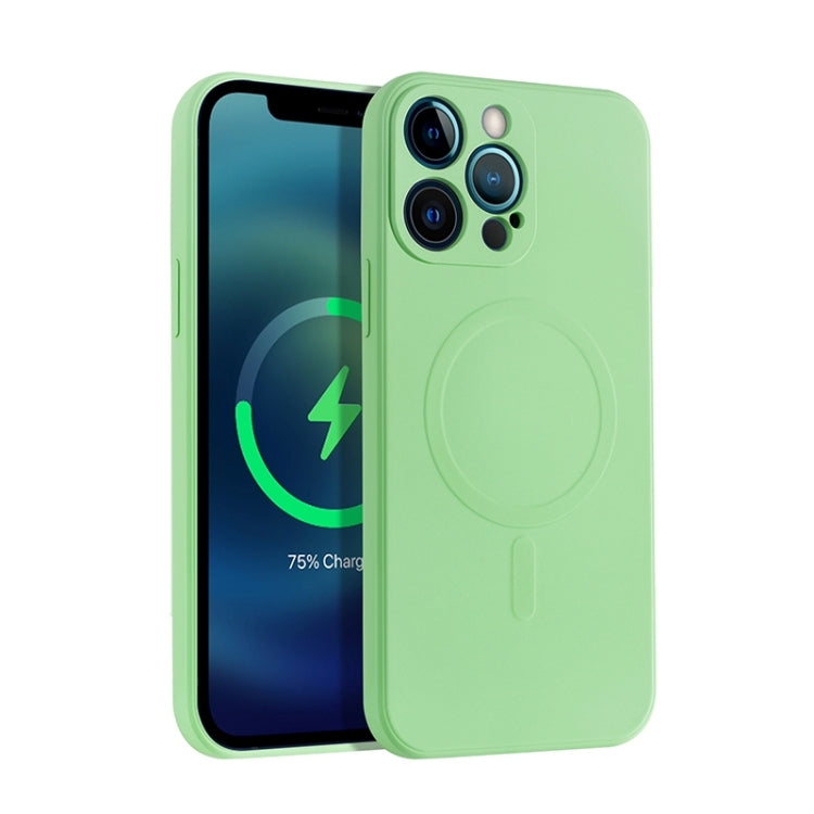 For iPhone 12 Pro Liquid Silicone Full Coverage Magsafe Phone Case(Green) by buy2fix