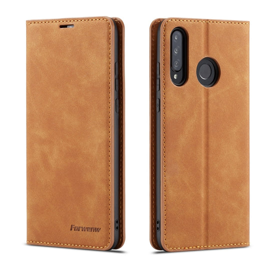 For Huawei P30 Lite Forwenw Dream Series Oil Edge Strong Magnetism Horizontal Flip Leather Case with Holder & Card Slots & Wallet & Photo Frame(Brown)