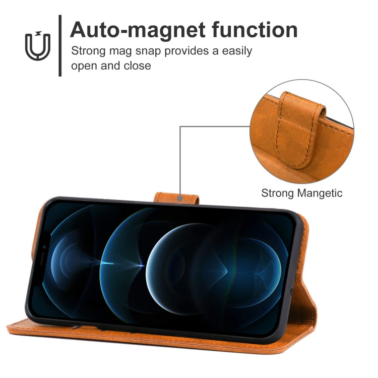 For iPhone 12 Pro Max Leather Phone Case(Brown) by buy2fix