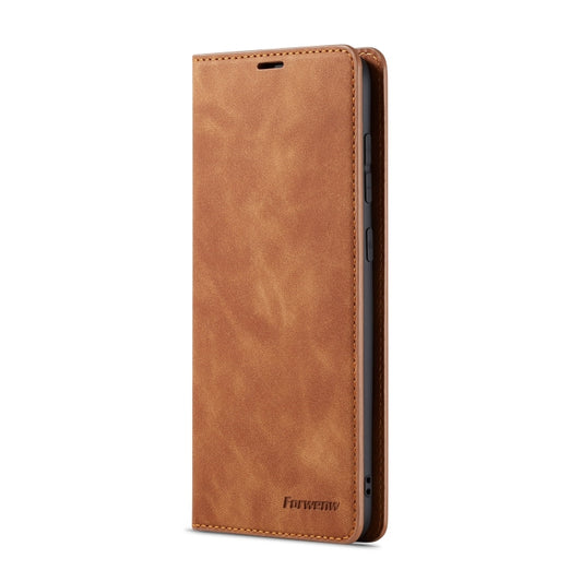 For Galaxy A50 Forwenw Dream Series Oil Edge Strong Magnetism Horizontal Flip Leather Case with Holder & Card Slots & Wallet & Photo Frame(Brown) by Forwenw