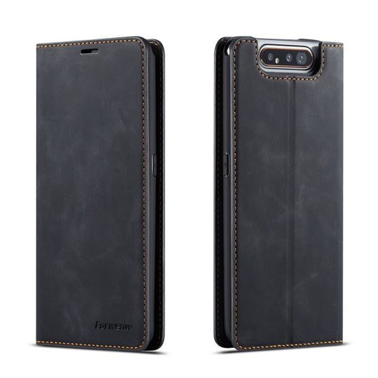 For Galaxy A80 / A90 Forwenw Dream Series Oil Edge Strong Magnetism Horizontal Flip Leather Case with Holder & Card Slots & Wallet & Photo Frame(Black)