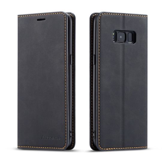 For Galaxy S8 Forwenw Dream Series Oil Edge Strong Magnetism Horizontal Flip Leather Case with Holder & Card Slots & Wallet & Photo Frame(Black)