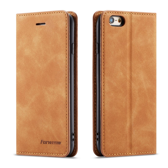 For iPhone 6s Plus / 6 Plus Forwenw Dream Series Oil Edge Strong Magnetism Horizontal Flip Leather Case with Holder & Card Slots & Wallet & Photo Frame(Brown)