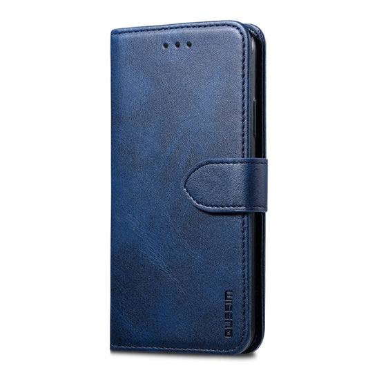 For iPhone X / XS GUSSIM Magnetic Horizontal Flip Leather Case with Holder & Card Slots & & Wallet(Blue) by GUSSIM