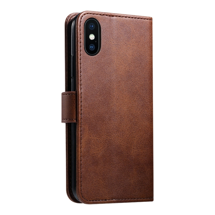 For iPhone XR GUSSIM Magnetic Horizontal Flip Leather Case with Holder & Card Slots & Wallet(Brown) - More iPhone Cases by GUSSIM | Online Shopping UK | buy2fix