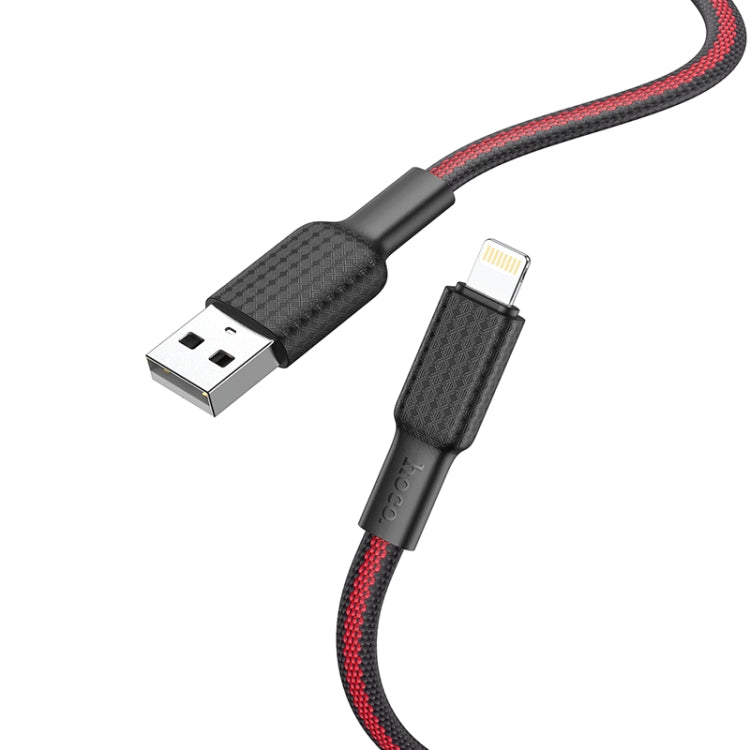 hoco X69 8 Pin Jaeger Charging Data Cable, Length: 1m(Black Red) - Normal Style Cable by hoco | Online Shopping UK | buy2fix