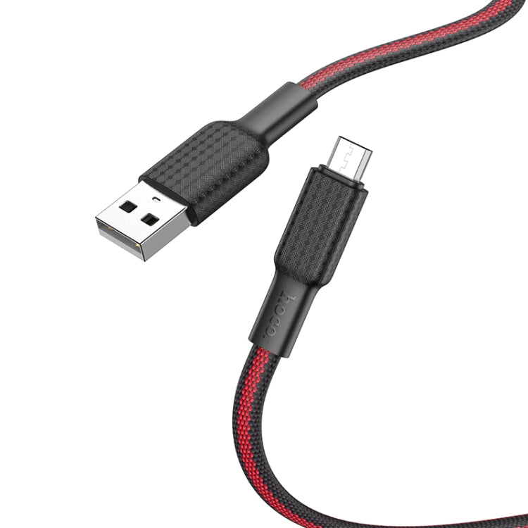 hoco X69 Micro USB Jaeger Charging Data Cable, Length: 1m(Black Red) - Micro USB Cable by hoco | Online Shopping UK | buy2fix