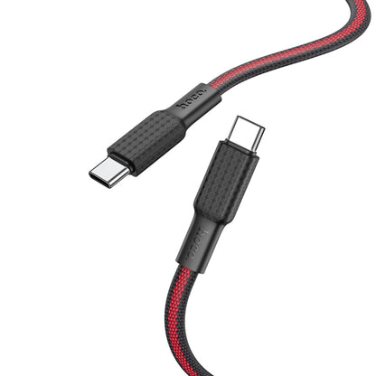 hoco X69 60W Type-C / USB-C to Type-C / USB-C Jaeger Charging Data Cable, Length: 1m(Black Red) - USB-C & Type-C Cable by hoco | Online Shopping UK | buy2fix