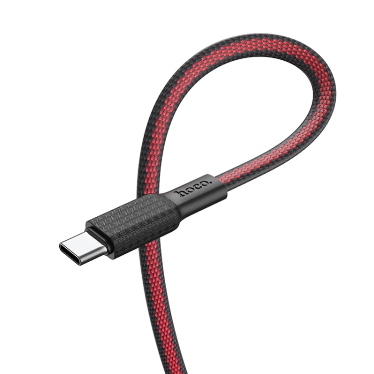 hoco X69 60W Type-C / USB-C to Type-C / USB-C Jaeger Charging Data Cable, Length: 1m(Black Red) - USB-C & Type-C Cable by hoco | Online Shopping UK | buy2fix