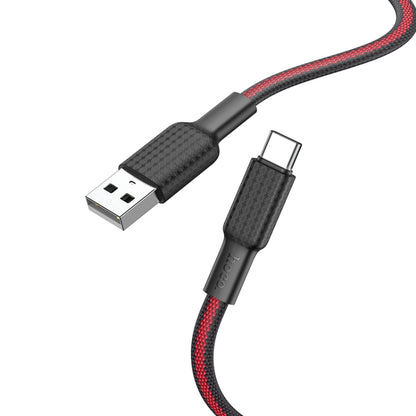 hoco X69 Type-C / USB-C Jaeger Charging Data Cable, Length: 1m(Black Red) - USB-C & Type-C Cable by hoco | Online Shopping UK | buy2fix