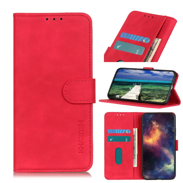 For Google Pixel 6a KHAZNEH Retro Texture Flip Leather Phone Case(Red) by buy2fix