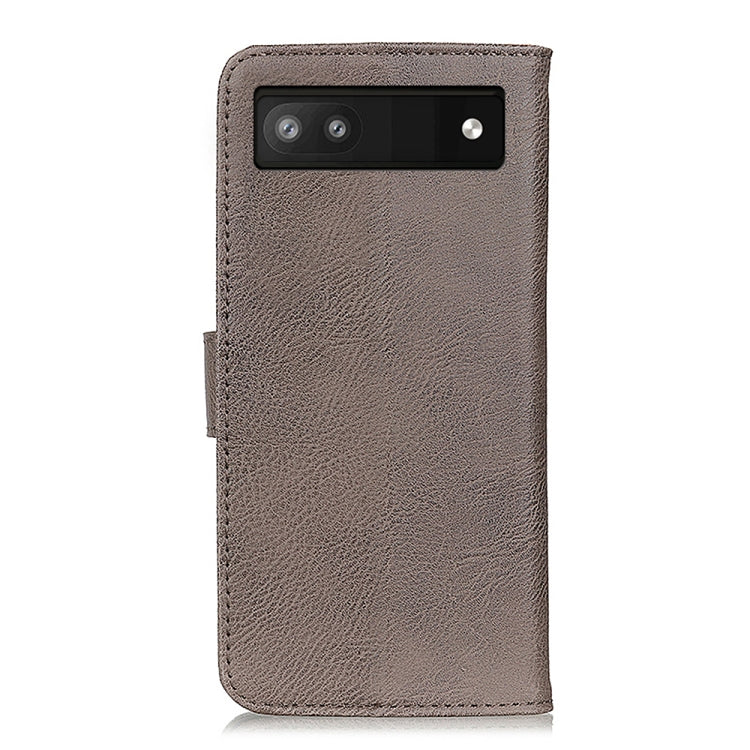 For Google Pixel 6a KHAZNEH Cowhide Texture Flip Leather Phone Case(Khaki) by buy2fix