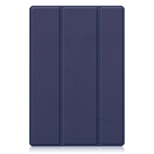 For Samsung Galaxy Tab A8 2021 SM-X205 3-Fold Holder Leather Tablet Case(Dark Blue) by buy2fix