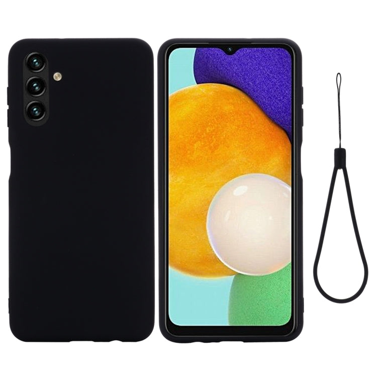 For Samsung Galaxy A13 5G Pure Color Liquid Silicone Phone Case(Black) by buy2fix