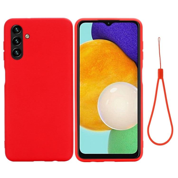 For Samsung Galaxy A13 5G Pure Color Liquid Silicone Phone Case(Red) by buy2fix