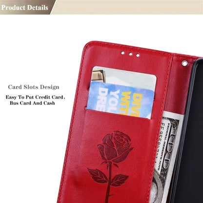 For Samsung Galaxy S22 Ultra 5G Rose Embossed Leather Phone Case(Red) by buy2fix