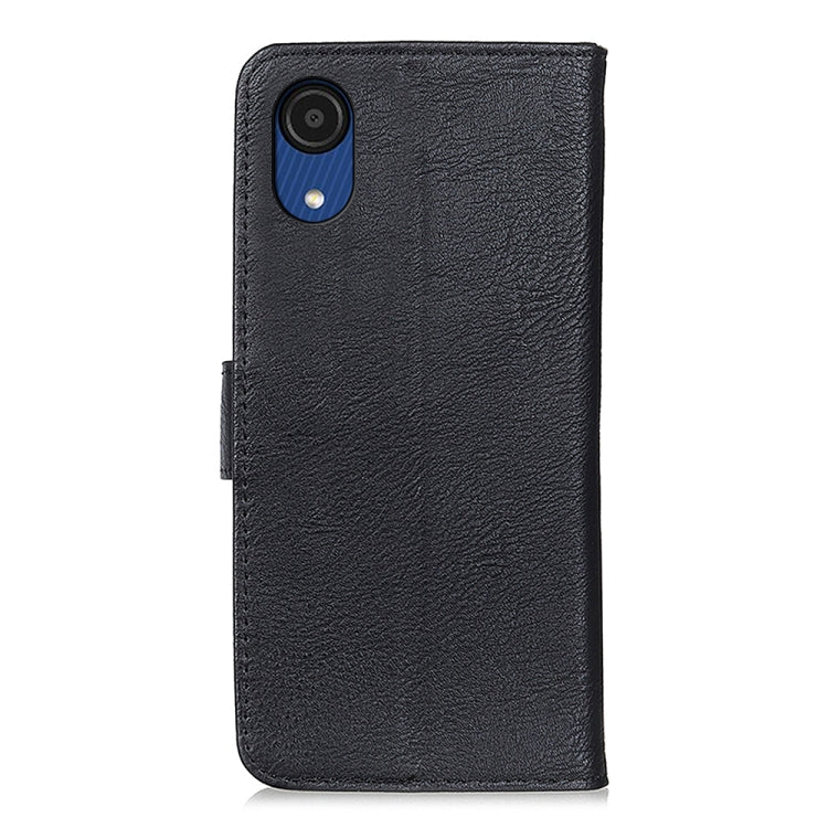 For Samsung Galaxy A03 Core KHAZNEH Cowhide Texture Horizontal Flip Leather Phone Case(Black) by buy2fix
